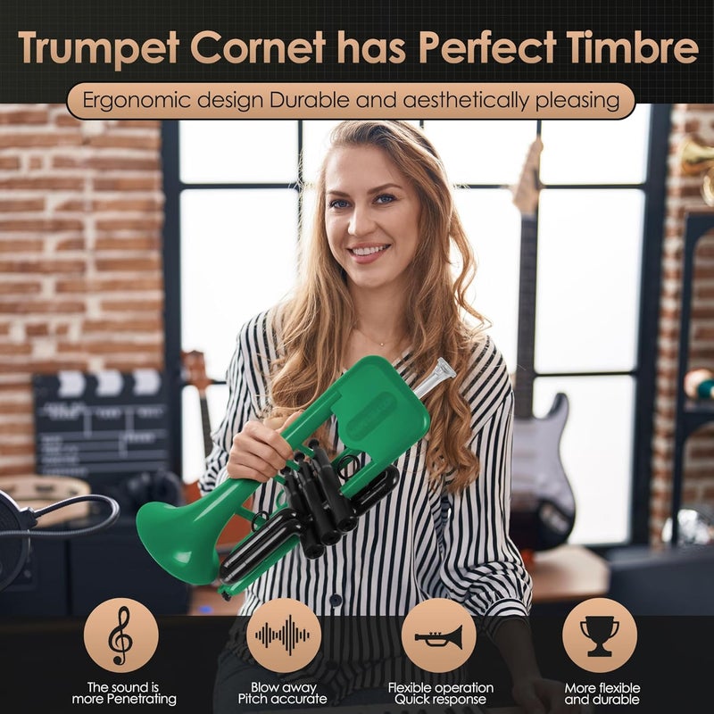 PAMPET SEA LION Professional Plastic Bb Trumpet Set for Student Beginner (Green) - Image 5